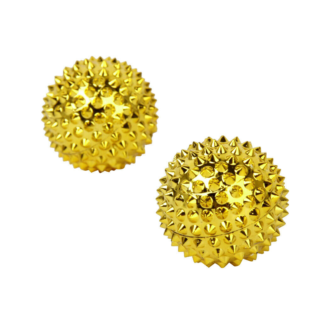 New   1 Pair of Magnetic Palm Massage Balls Golden Small 32mm