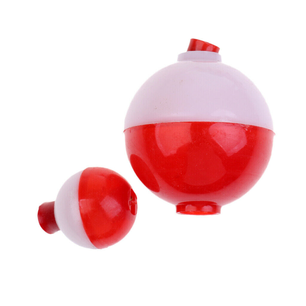 12pcs Assorted Sizes Fishing Bobber Round Floats Push Button Fishing Floats
