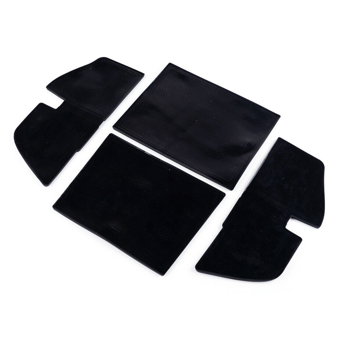 16Pcs Anti-Slip Cup Holders Gate Slot Mat Black fit for Subaru XV 2018 19 PVC as