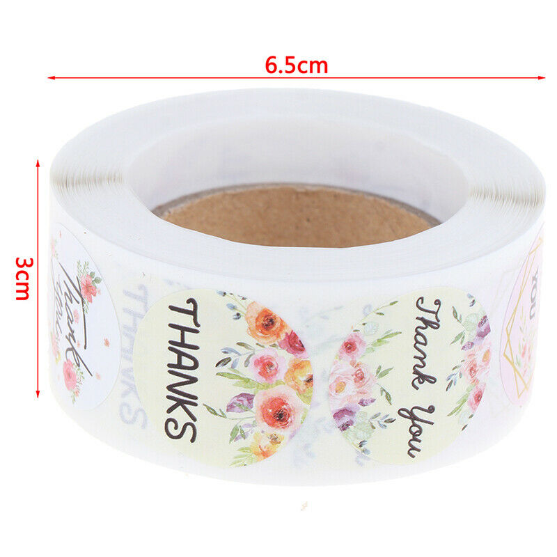 500pcs Round Floral Thank You Stickers 1inch Envelope Seal Stationery Sti.l8