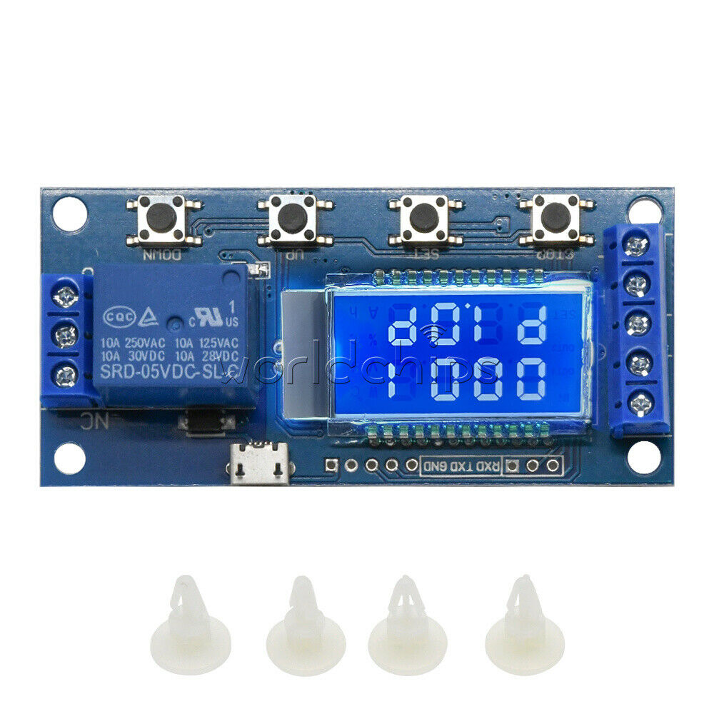 DC5-30V LCD Display Delay Relay Module Mirco USB Industrial Control Smart home