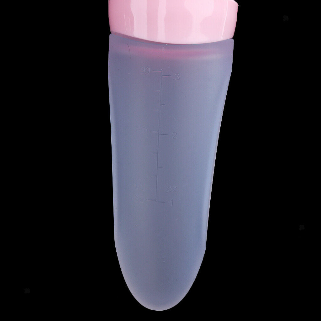 Baby Silicone Feeding With Spoon Feeder Food Rice Cereal Bottle pink
