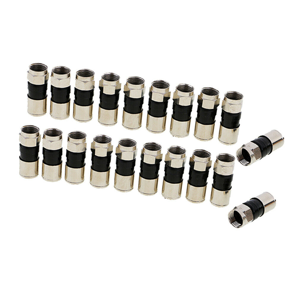 20x F-Type Compression Snap Seal Plug Connector For RG6 Cable TV Set-top Box