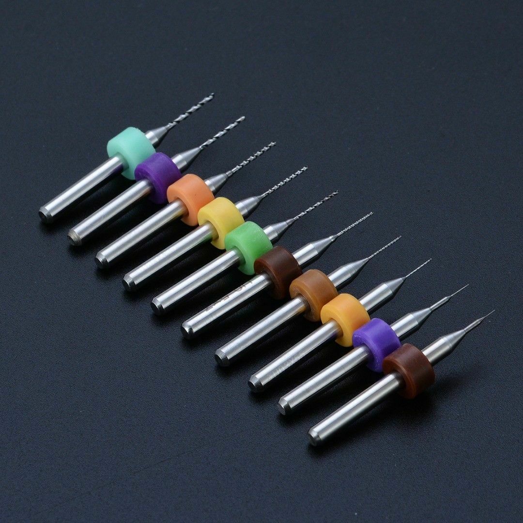 10Pc Micro Drill Bit Tool 0.1mm-1mm PCB  Print Engraving Mill Cutter