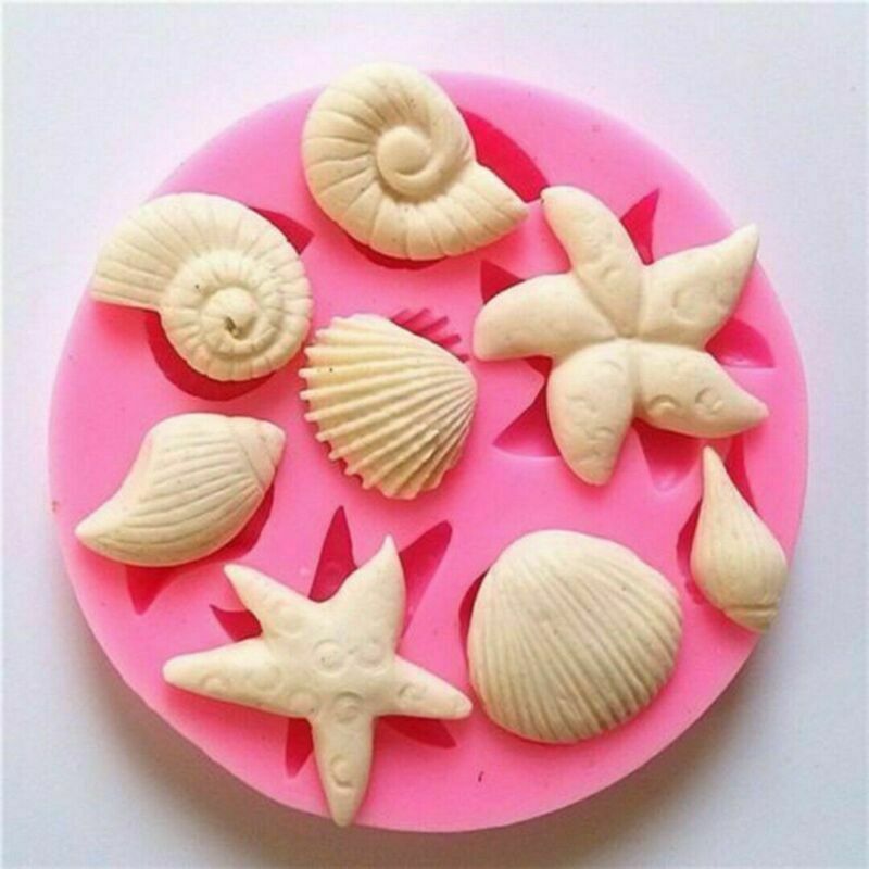 Sea Creatures Conch Starfish  Silicone Fondant Molds Chocolate DIY Cake Decorati