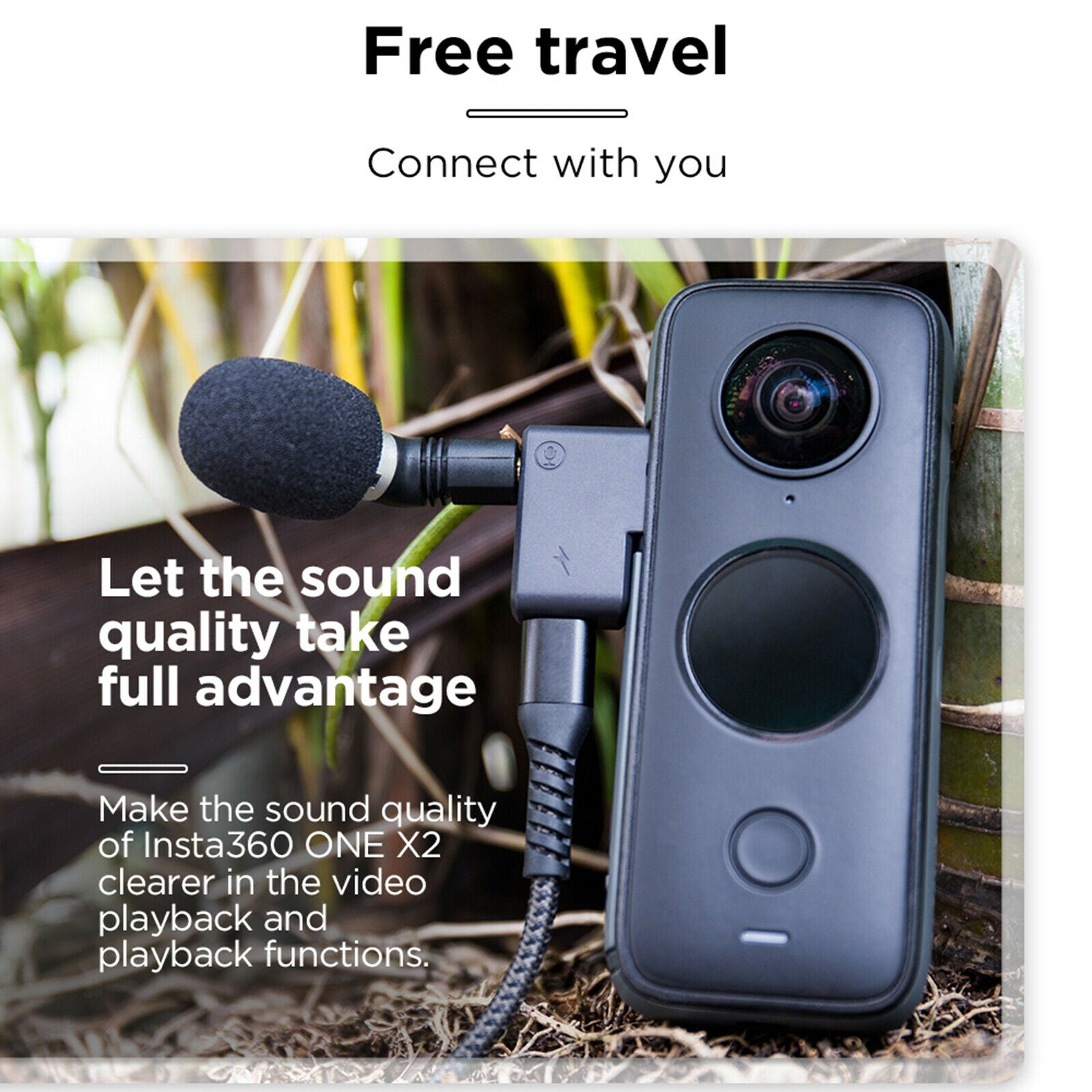 Dual USB-C 3.5mm Input Audio Mic Adapter for Insta360   X2,Easy to Install and