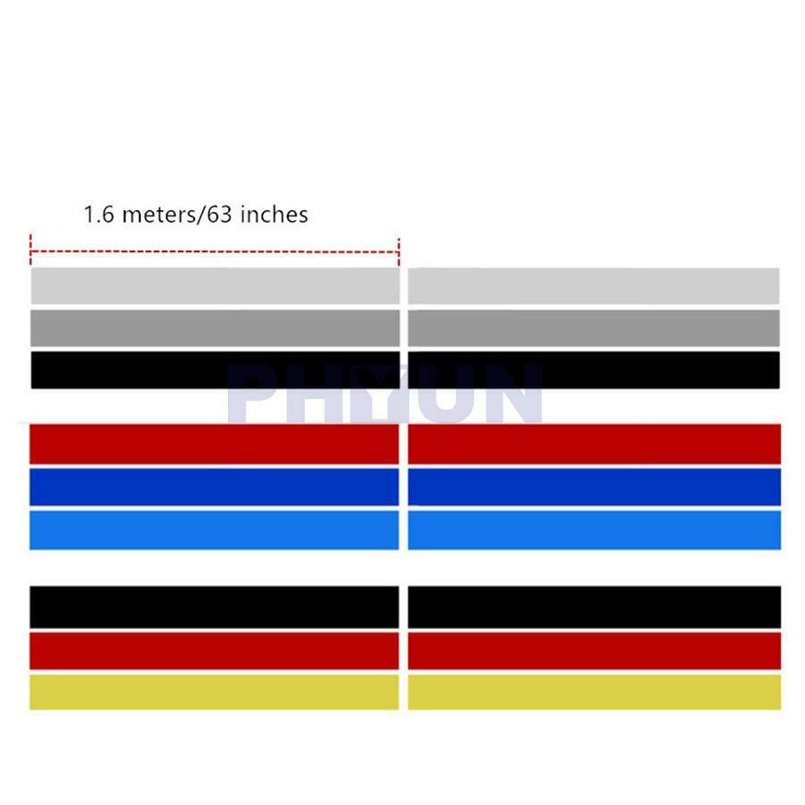 Pair Car Side Tricolor Stripes Style Srickers Vinyl Graphics Decals Waterproof