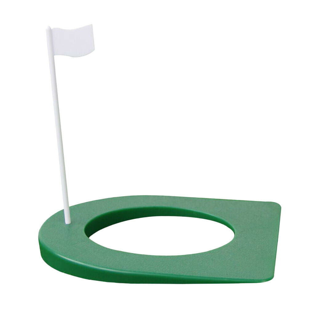 Golf Premium Putting Cup with Flag Practice Training Aids Green White