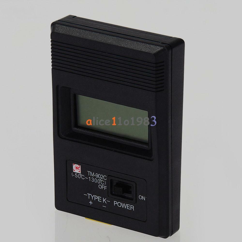 TM902C Digital LCD Thermometer Temperature Reader Meter Sensor K Type Probe