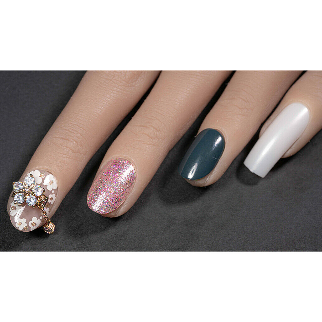 False Nail Art Silicone Practice Training Finger Manicure Display Tip