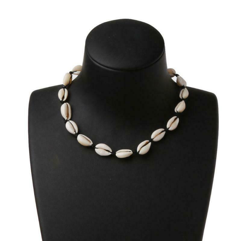 4Pcs Natural Sea Shell Pearls Choker Necklace Adjustable Hawaiian Beach Jewelry