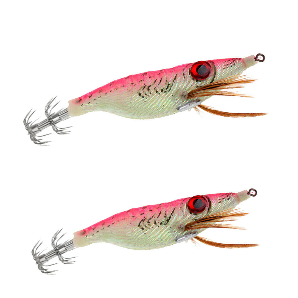 2pcs 10cm Shrimp Bait Lures Fishing Lure Squid Jig Snakehead Tackle Pink