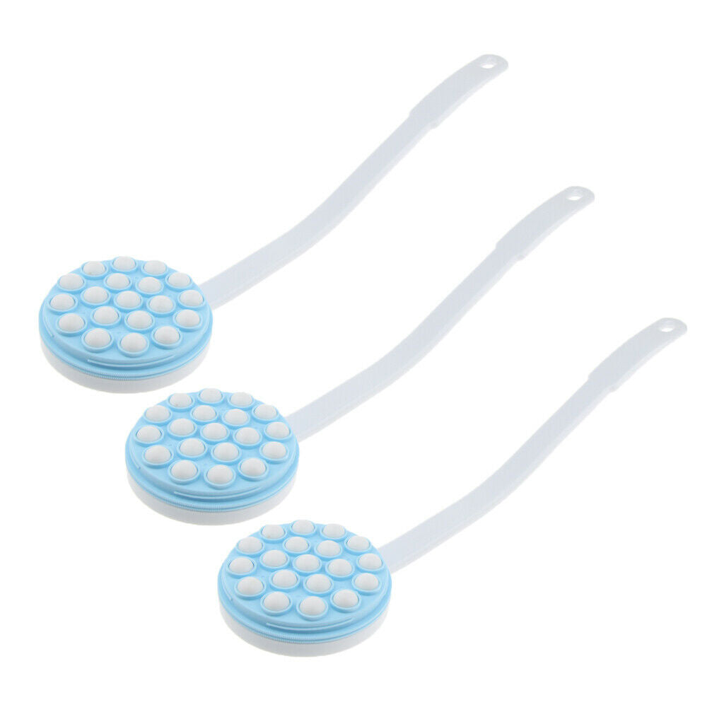 3 Packs Long Handle Body Bath Shower Brush Back Scrubber for Men Women