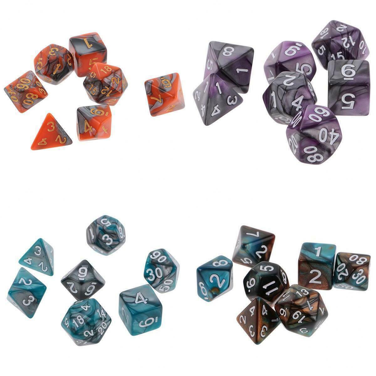 28x Two Colors Polyhedral Dice for D&D DND RPG MTG Table Games Tabletop
