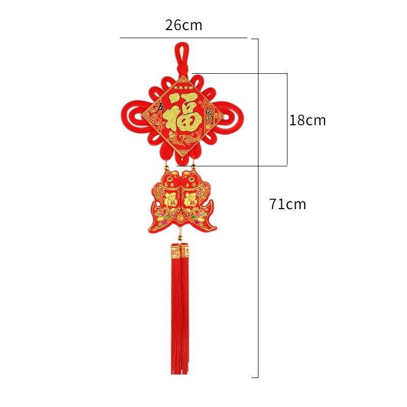 2 Pack Chinese K Tassel New Year Decoration Red Lucky Oriental Pendant OrnamG4Z5