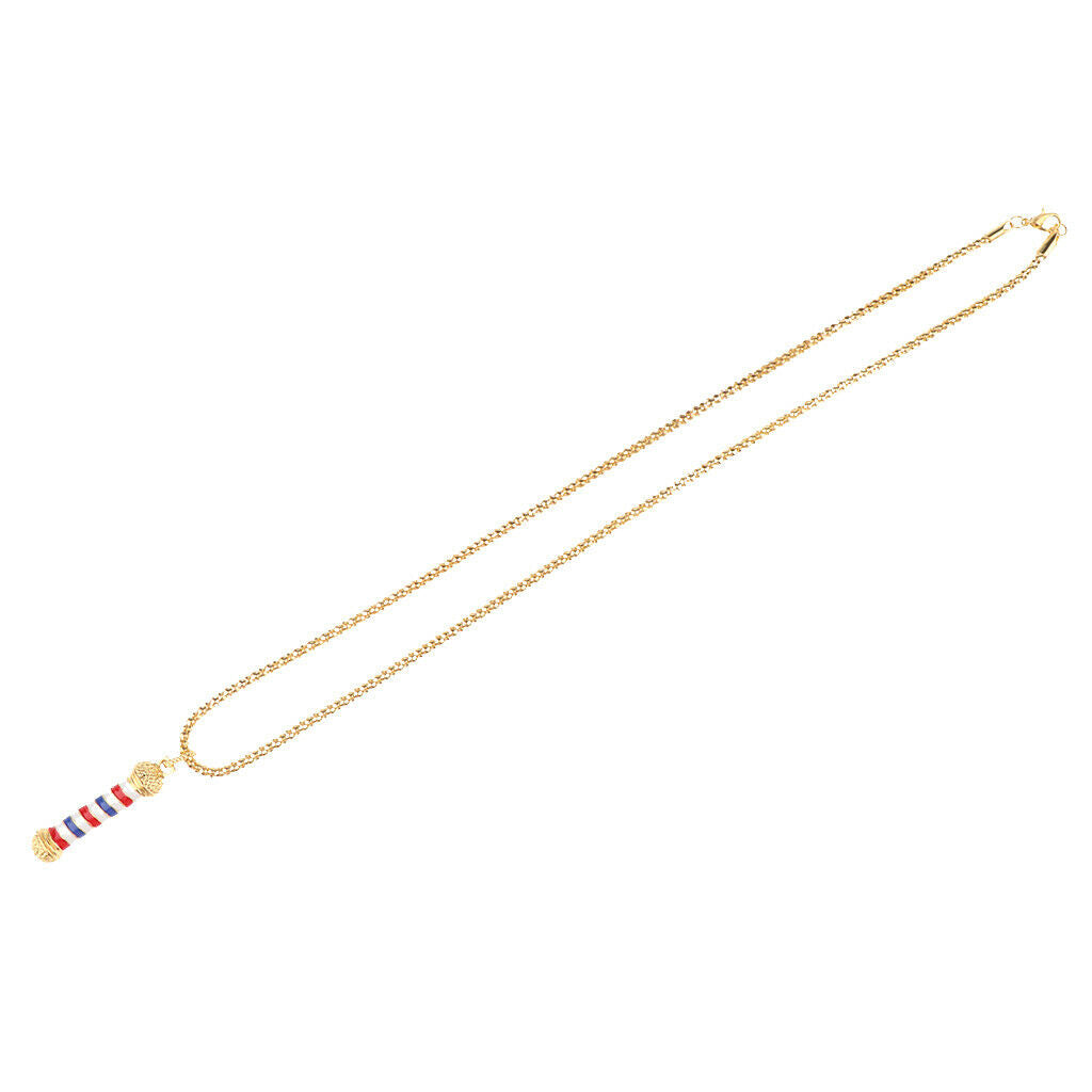 Personalized Barbershops Spiral Lights Necklace Neck Pendants Gifts Golden