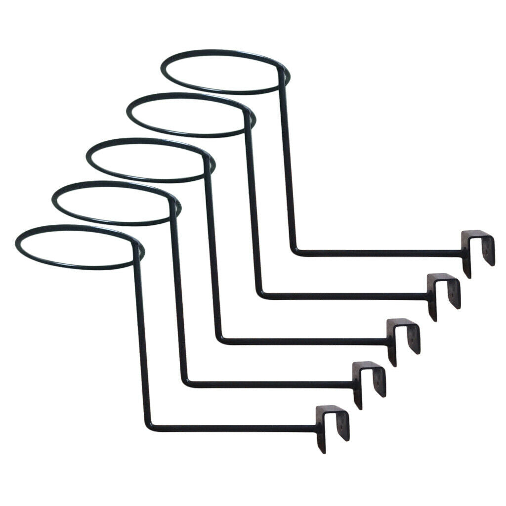 5 Pcs Motorcycle Helmet Holder Wall Hanger Metal Rack Wall Mounted Black