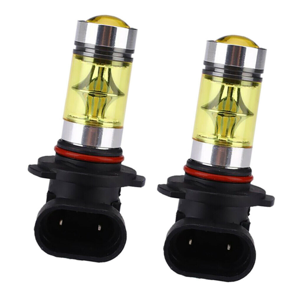 Pair 9006 HB4 100W 4300K LED DRL Foglight Bulbs Lamps DC 12V-28V