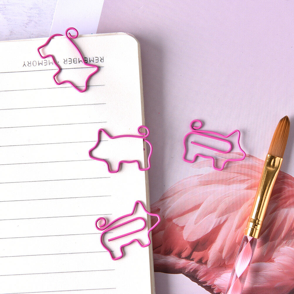 4x Pig Pink Bookmark Paper Clip School Office Supply Escolar Gift Stationery  Qx