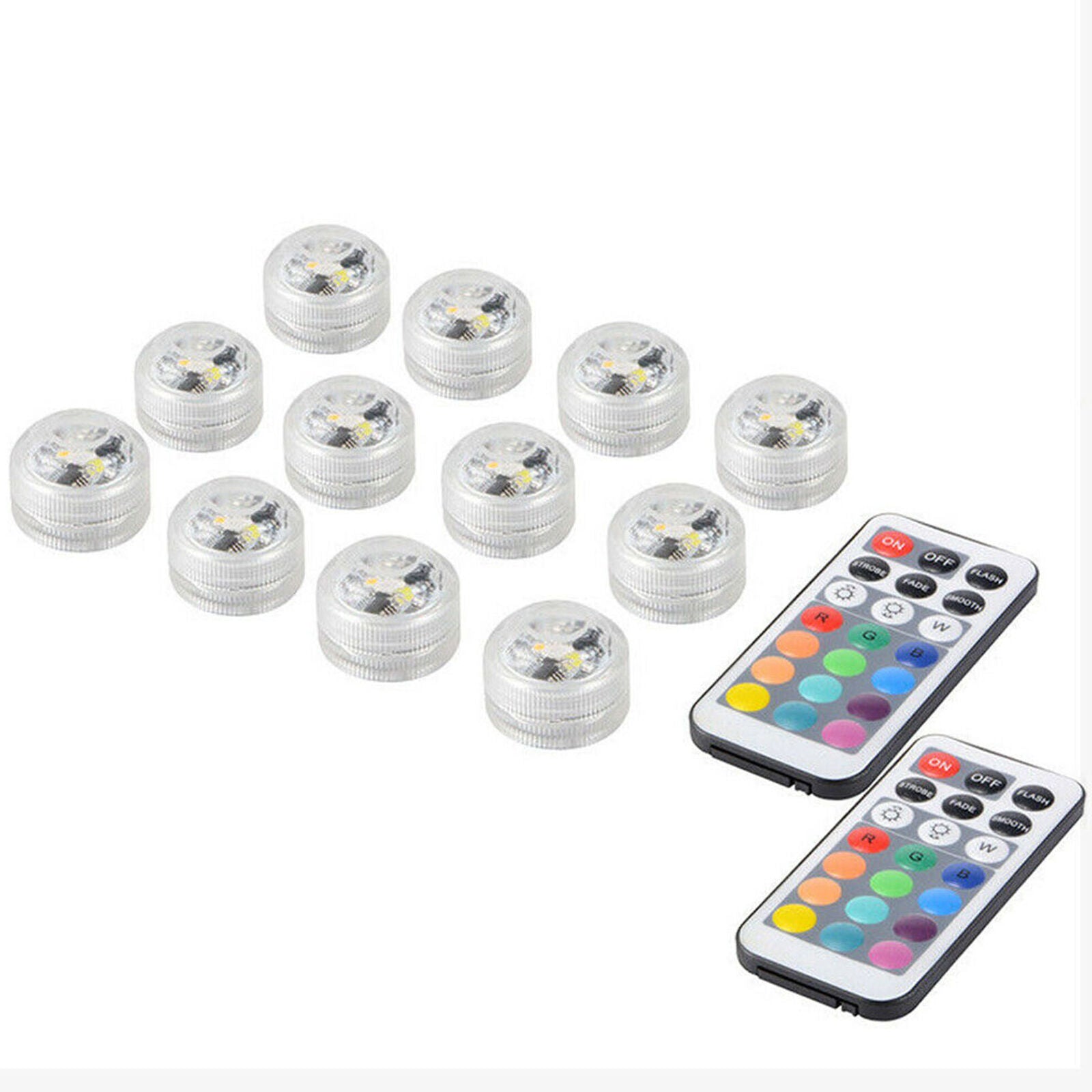 12pcs LED RGB Submersible Light Remote Control Waterproof Party Vase Decor