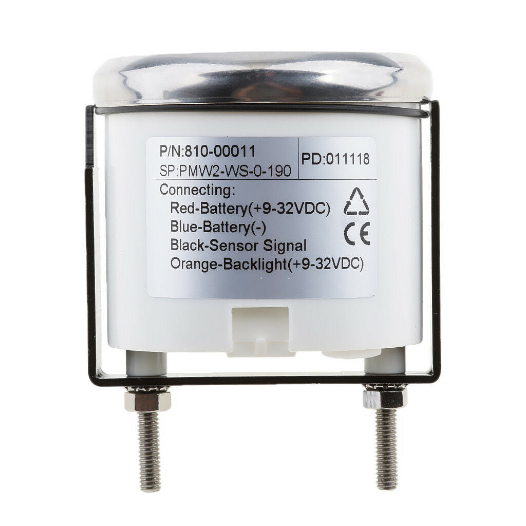 Marine Boat Level Water Level Gauge Indicator 2'' 52mm 9~32VDC White