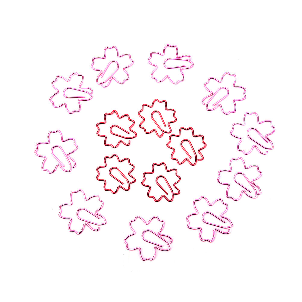 2Pcs Pink Red Sakura Cherry Blossom Flowers Paperclips Planners Paper Cli.l8