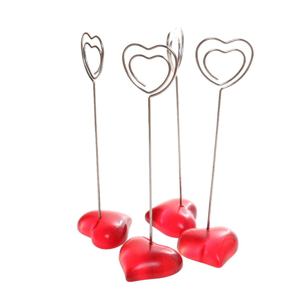 10x Red Heart Photo / Memo / Clip Note Wire Hold Chalkboard Door Number Menu