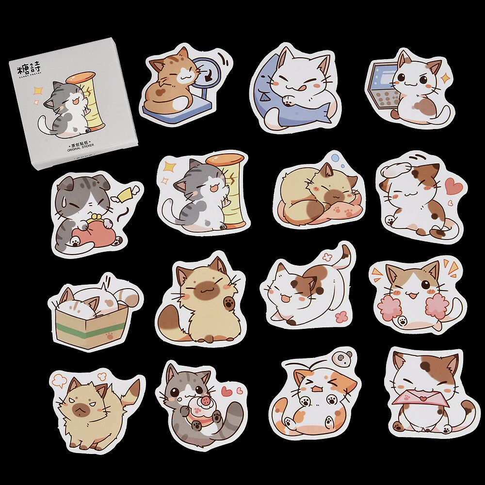 45Pcs Japanese Cute Cat Stickers Diary Decoration DIY Scrapbooking Stickers Lots