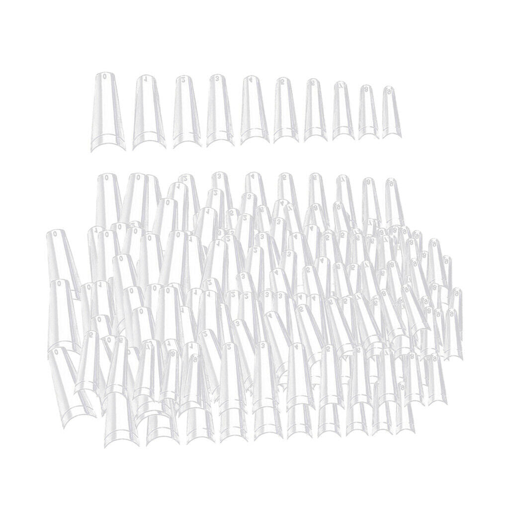 1000Pcs C Curve False Nails Half Cover Press on Nail Tips DIY 10 Sizes