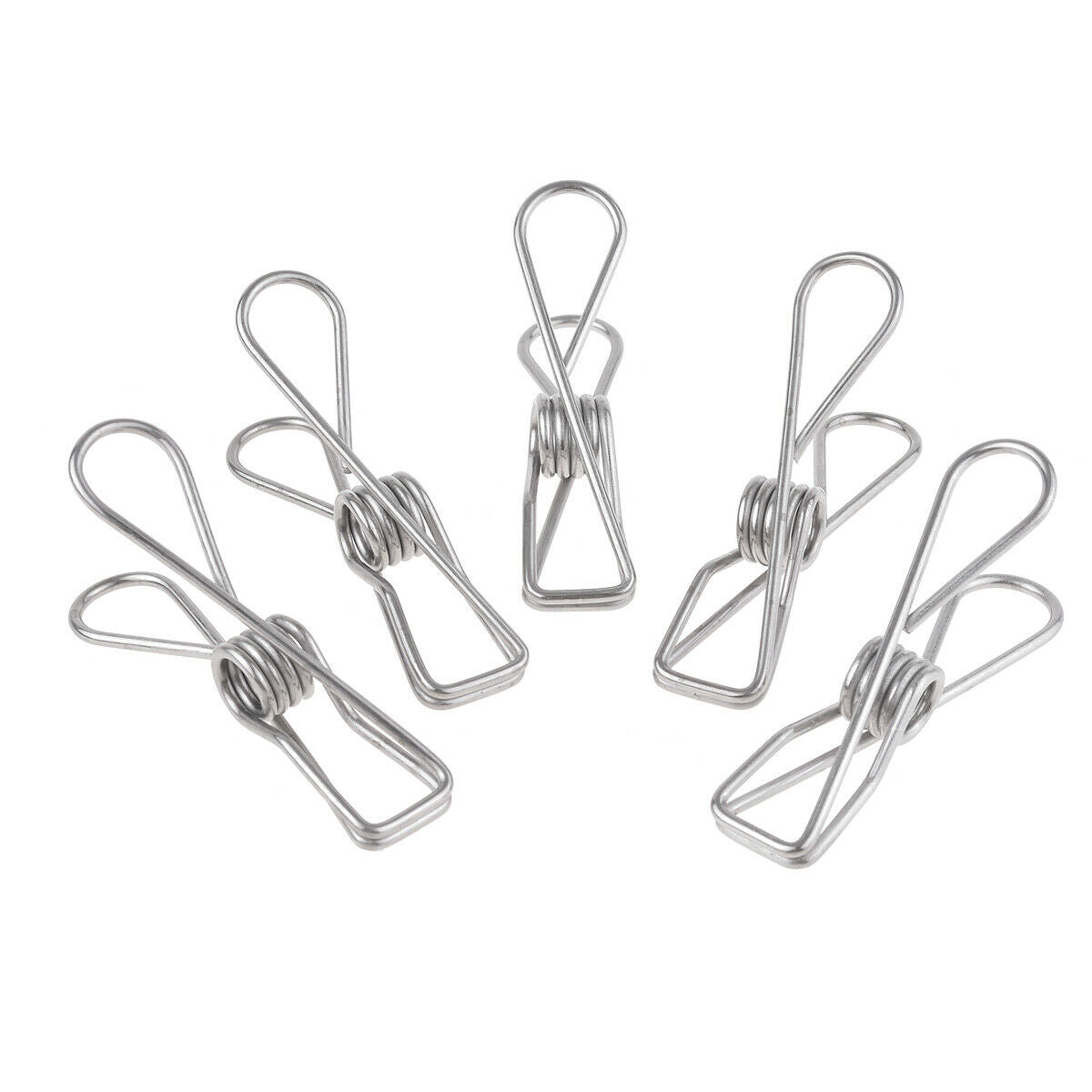 Stainless Steel Clip Clothespin Clamps for Office and Home 5 Pcs