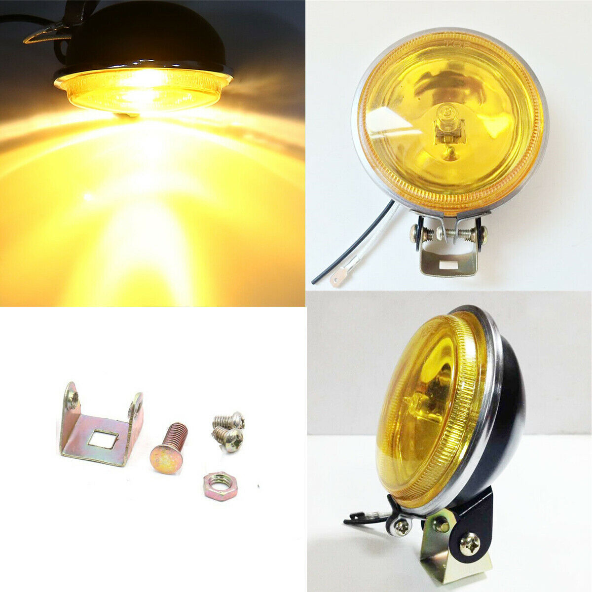 1PCS Round LED Halogen bulb H3 DRL Fog Lamp Daytime Running Light Yellow 12V 55W