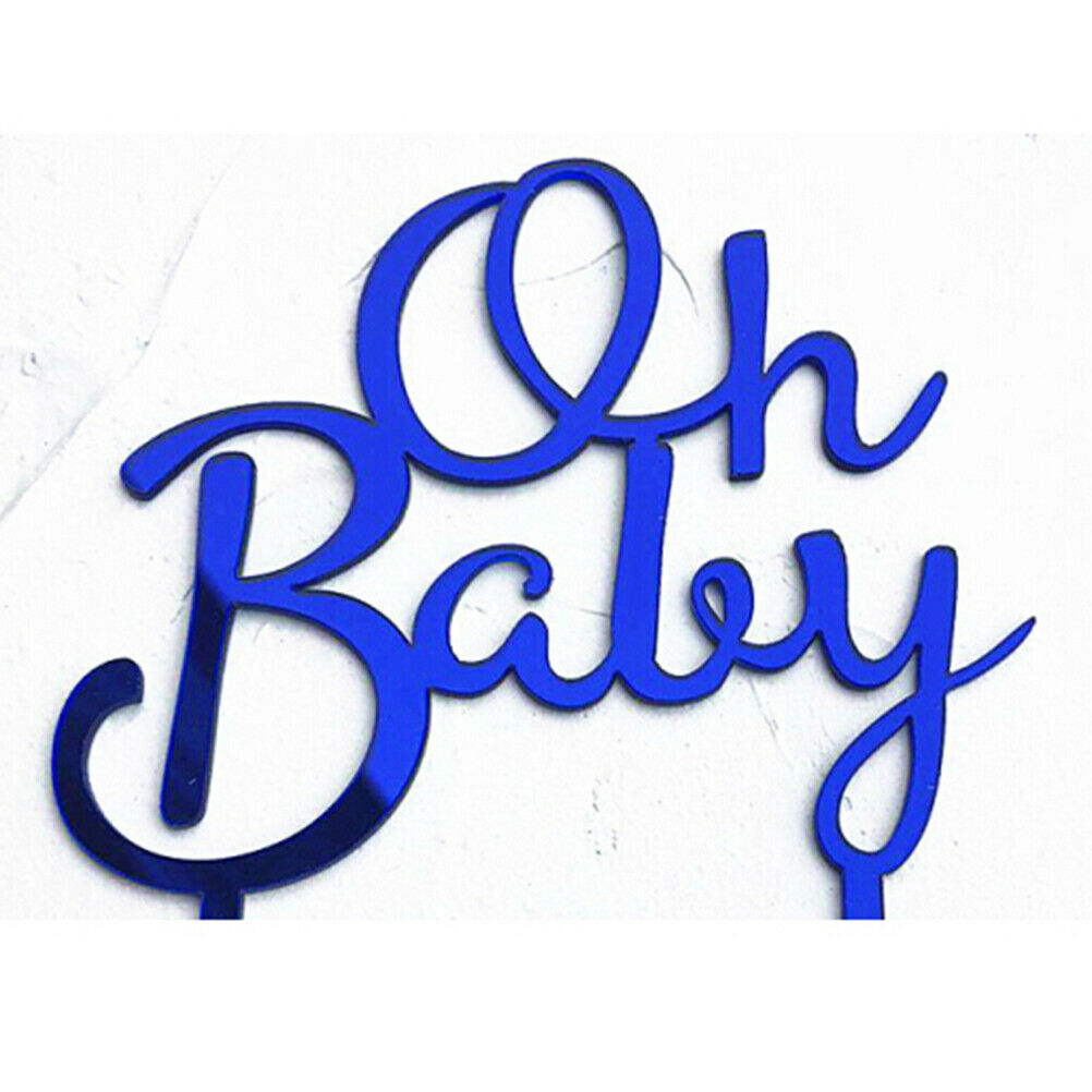 Oh Baby Pattern Happy Birthday Acrylic Cake Topper Babyshower Cupcake Topp.l8