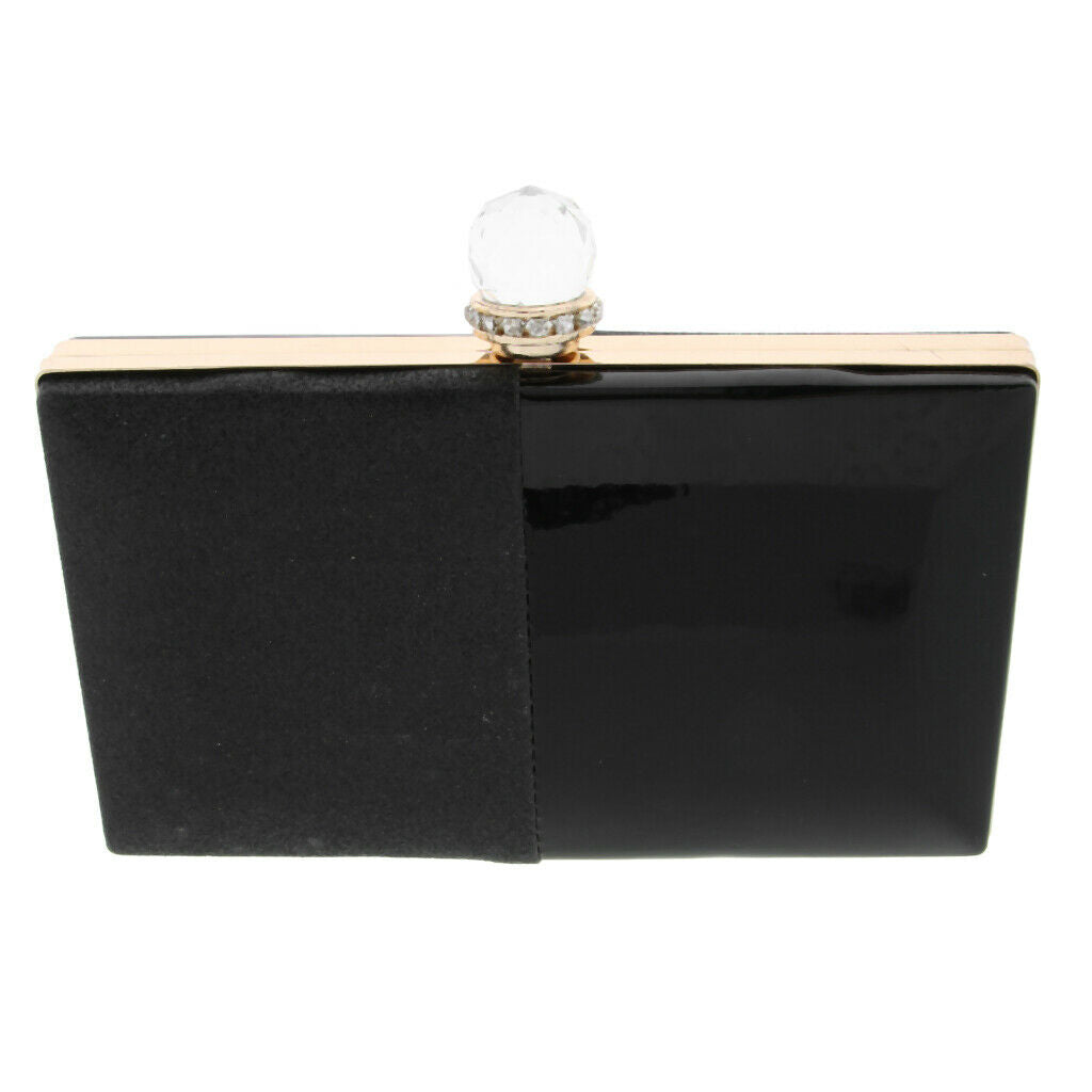 Women's Glitter Clutch Bag Evening Handbag Wedding Prom Party Purse Black