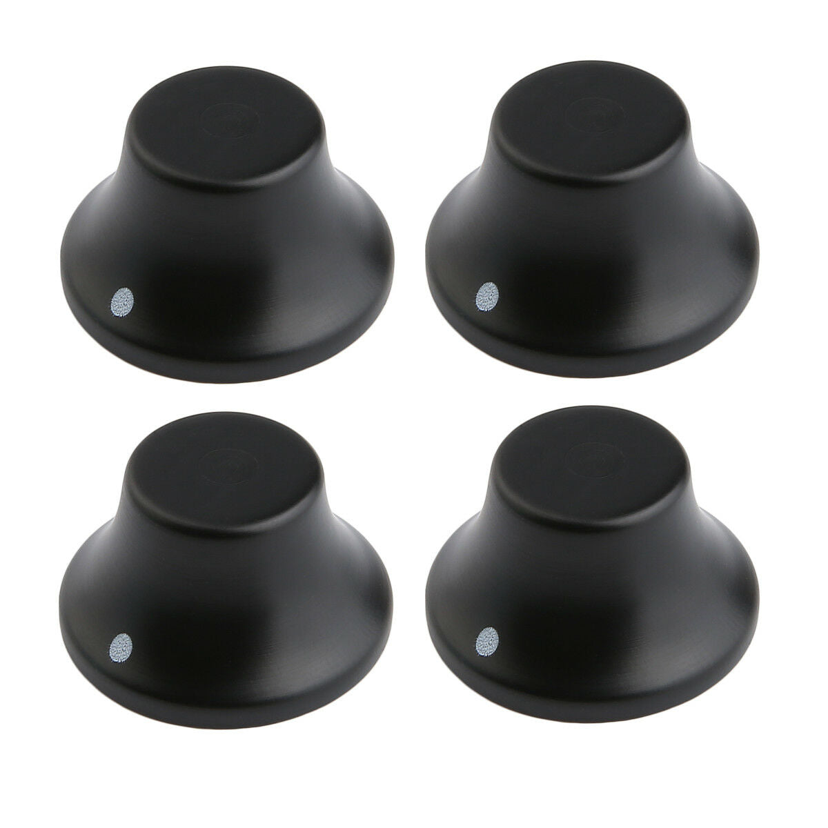 4x Ebony Wooden Strat Style Bell Knobs Guitar Bass Top Hat Knob w/ Indicator Dot