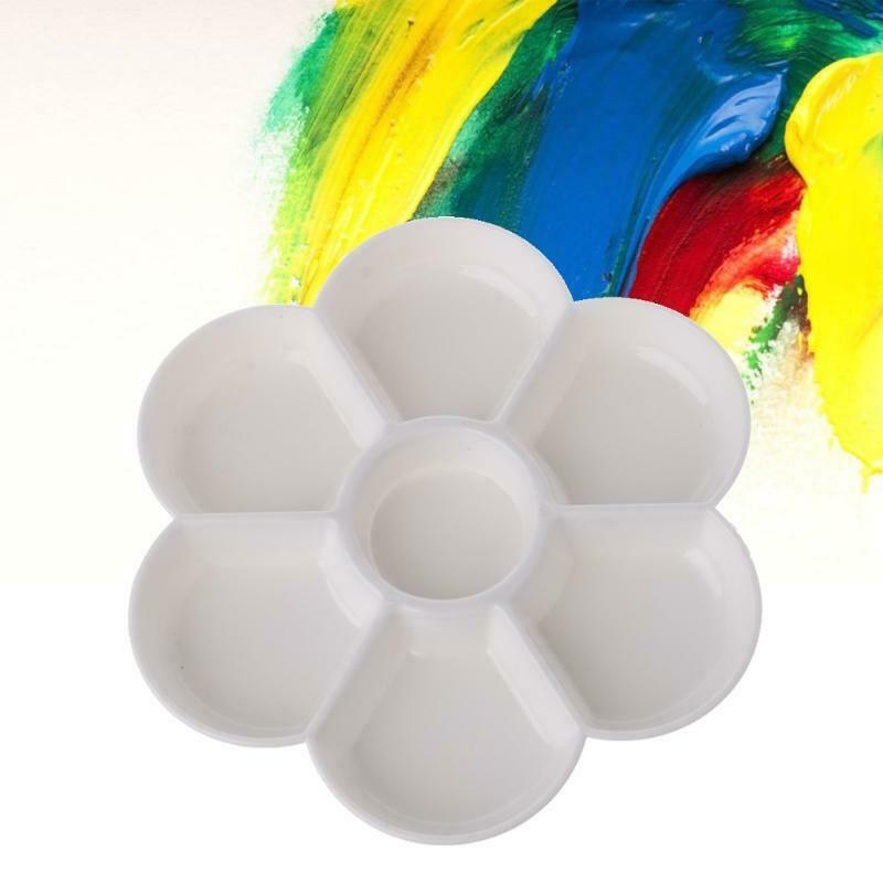 7 Holes Palette High Quality Acrylic Gouache Watercolor Paint Palette Plastic