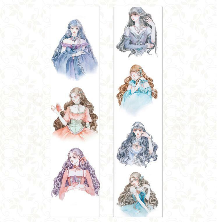 1X Special ink Adhesive Washi Paper Tape Girl decorative figures stickers 4cm