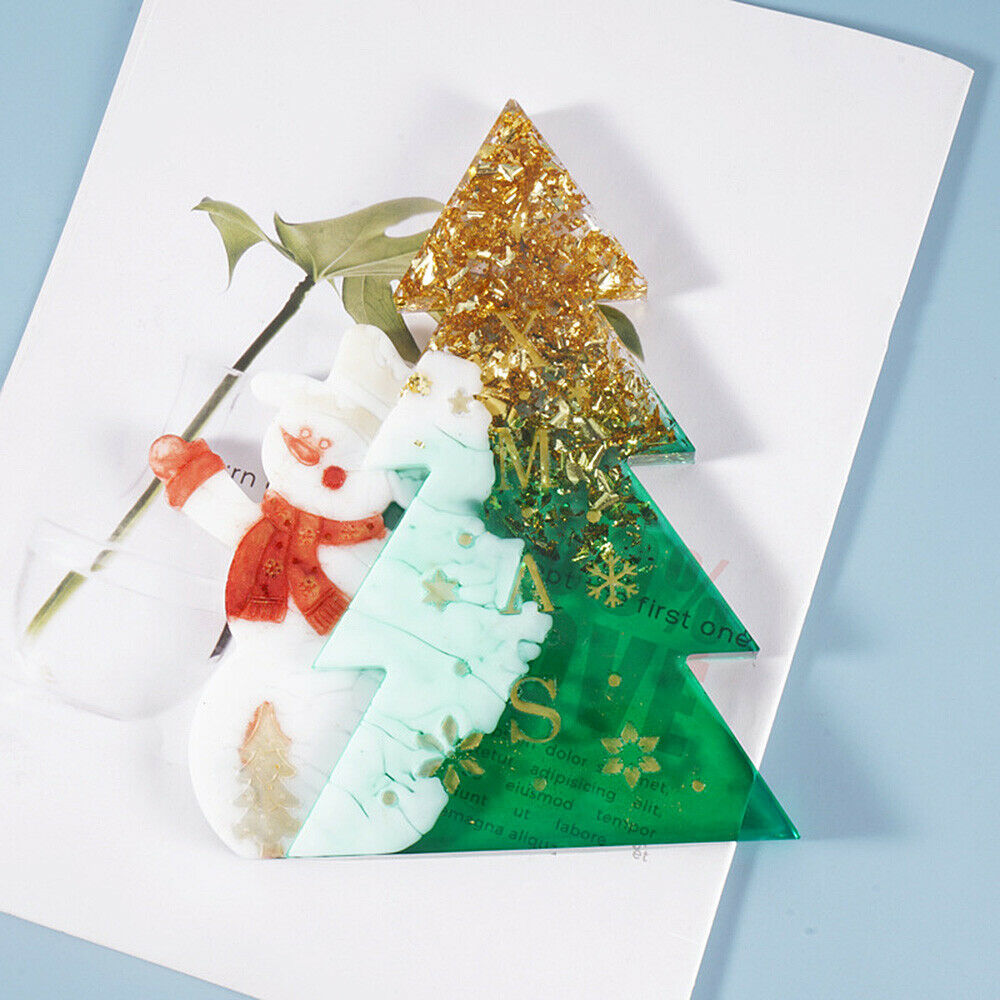 DIY Crystal Epoxy Mold Christmas Tree Snowman Silicone Mould Hand Making Xams