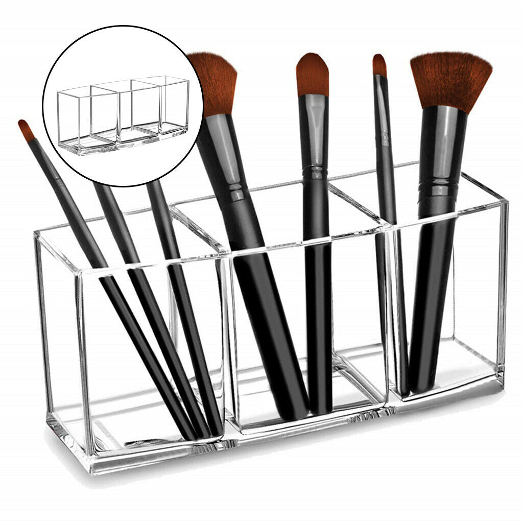 Makeup Brush Holder Box Cosmetic Organizer Clear Acrylic Brush Storage Case
