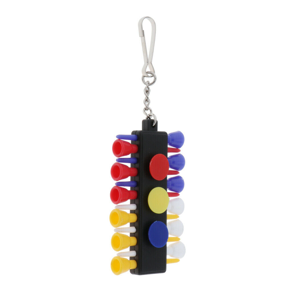 Golf Tee Holder Shelf & 12pcs 2-1/8'' Tees 3pcs Ball Marker Training Aids Equip