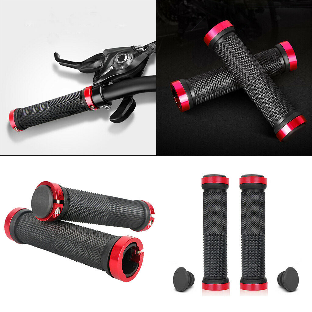 2 Pairs Bike Handlebar Grips Aluminum Alloy Double Lock for BMX MTB Bike
