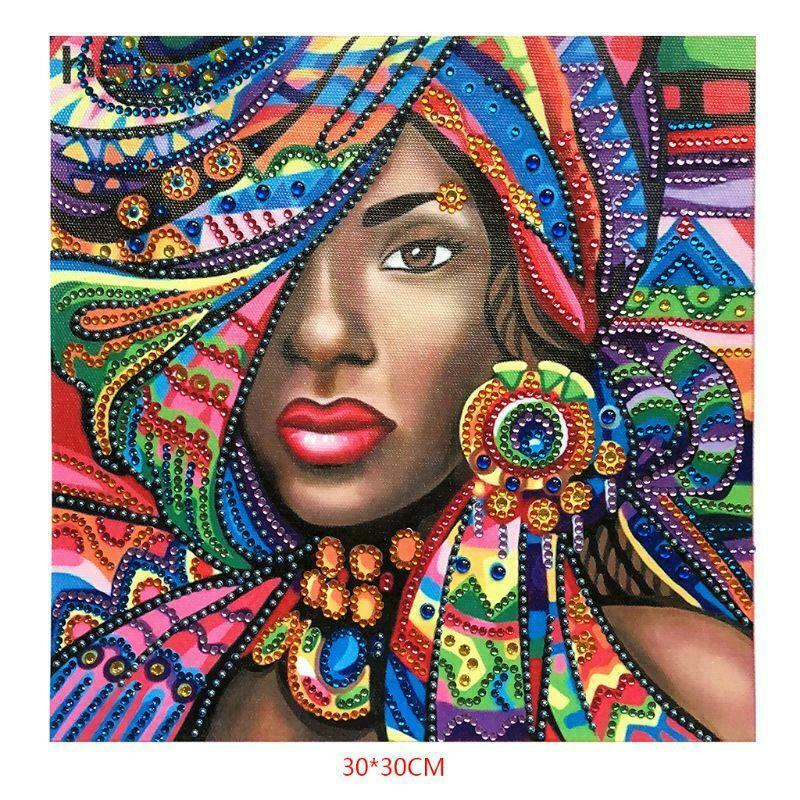 African Woman 5D DIY Diamond Painting Embroidery Cross Stitch Kits Home Decor