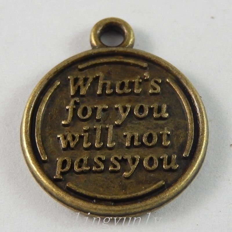 15 pcs Antiqued Bronze Motto Tag Charm Engraved Pendant Alloy Crafts 23*20*2mm