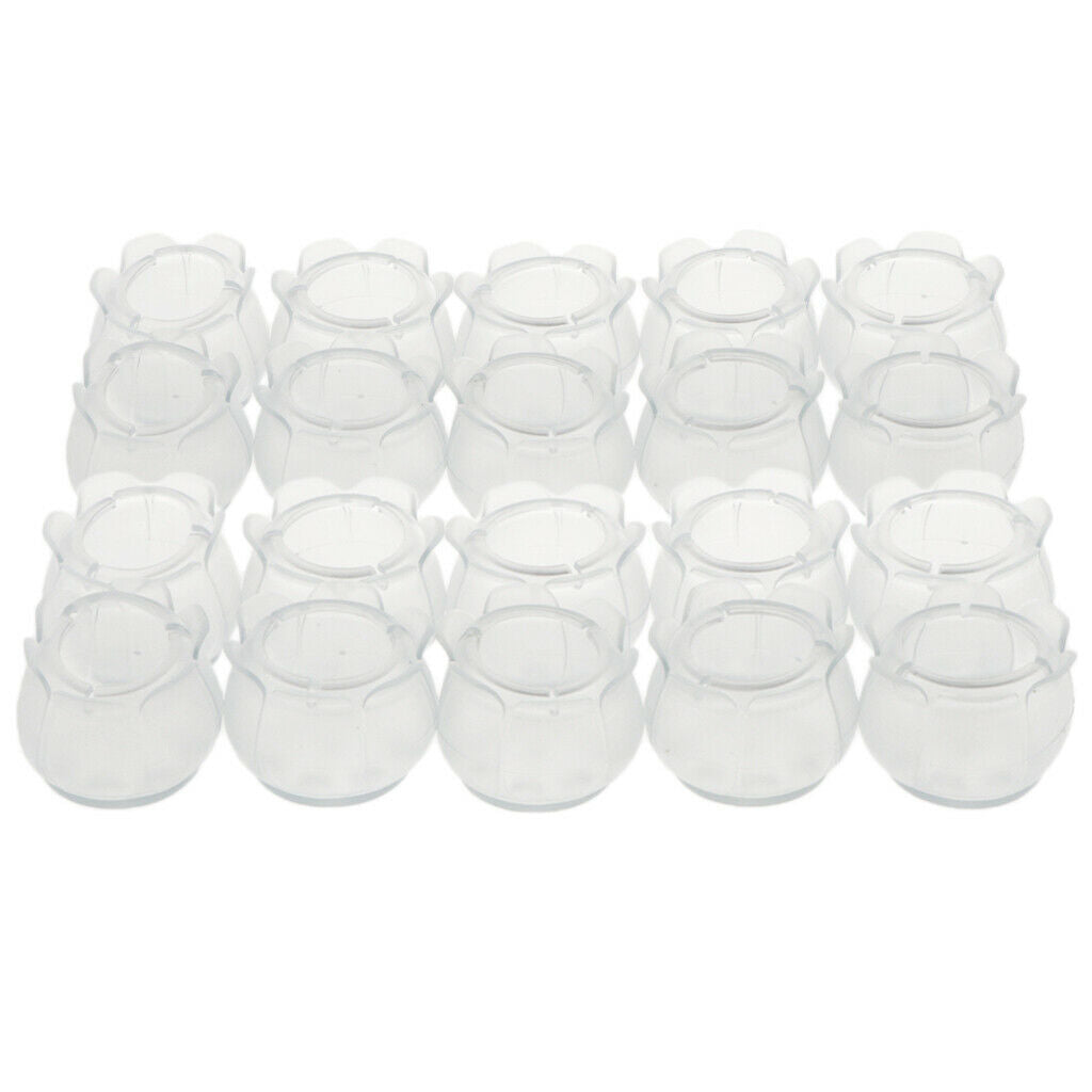 20pcs Chair Leg Wood Floor Protectors Chair Feet Glides Silicone Caps Tips