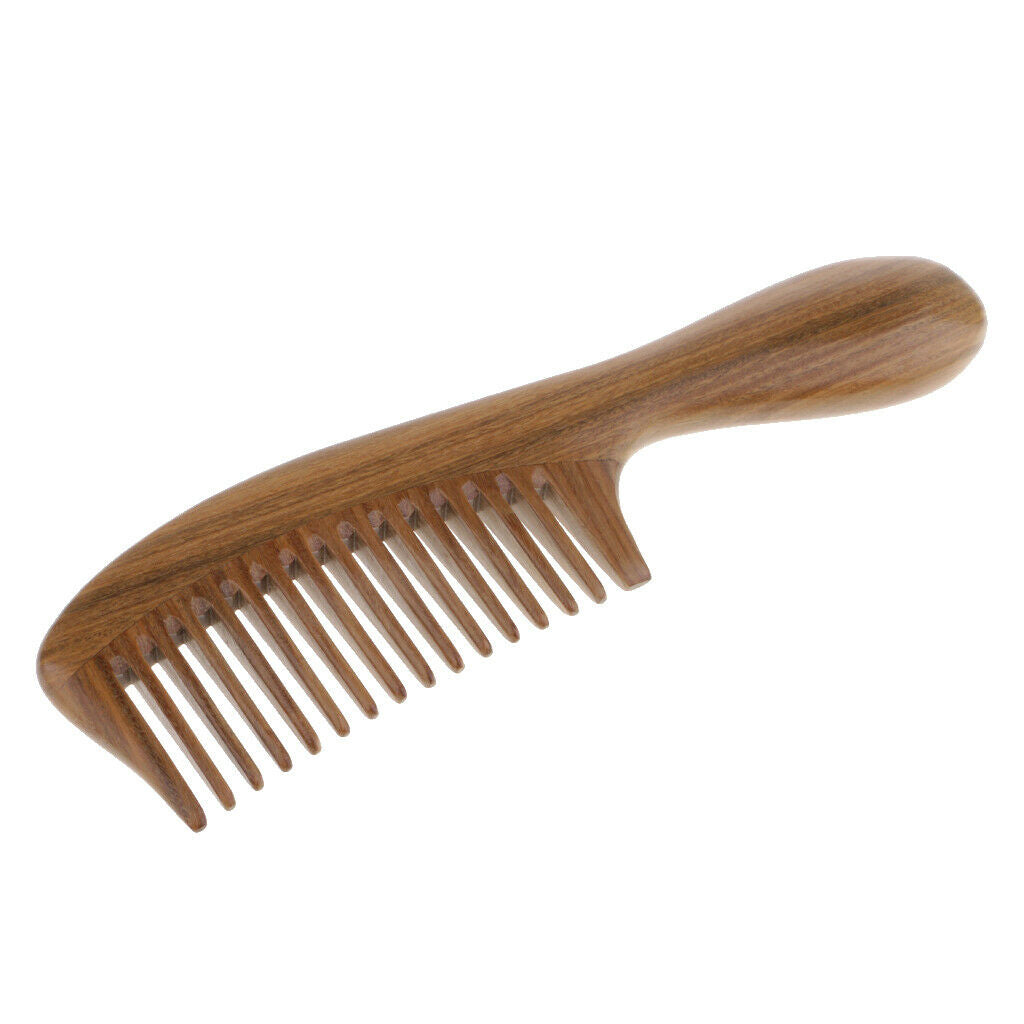 Natural Green Sandalwood Scent Wooden Comb Handmade Massage Hair Care Comb