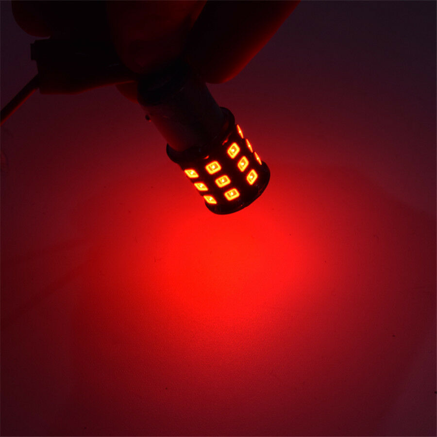 1 Pair BA15S P21W Pure 1156 Red LED Strobe No Delay for Tail Brake Stop Lights