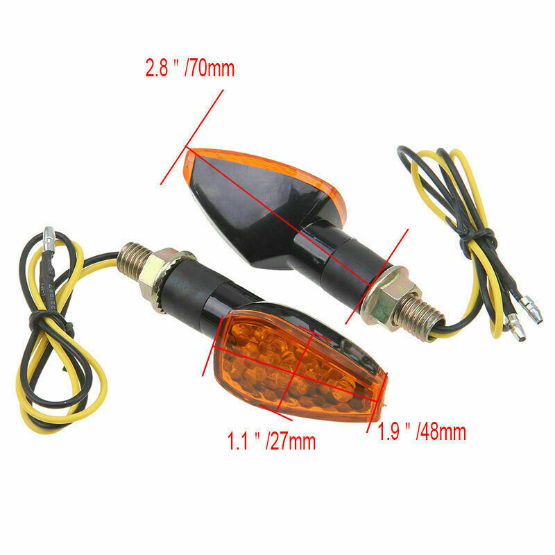 Motorcycle Turn Signal Lights Indicator Blinker Amber Lighting 12V Black