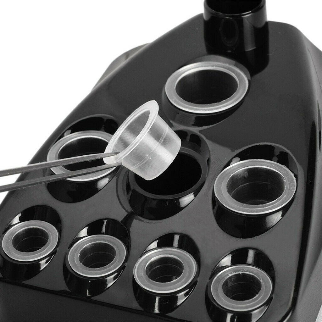 9 Holes Plastic Tattoo Pigment Ink Cup Cap Stand Holder Rack Tattoo Supplies