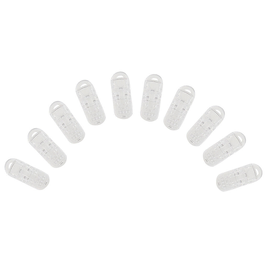 10Pcs Clear Plastic Dummy Badge Clips Suspender Soother Pacifier Holders
