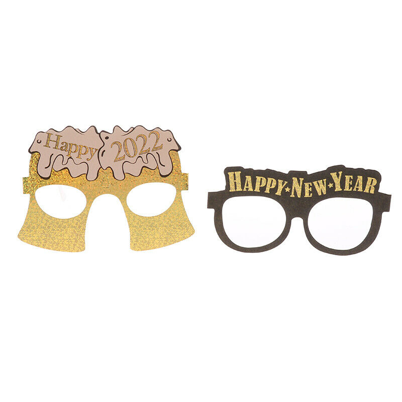 6PCS New Year Paper Glasses Frame 2022 New Year Photo Props Paper Be KX