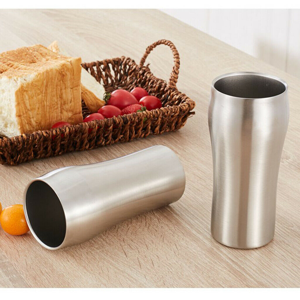 Double Wall Insulated Stainless Steel Tumbler Metal Drinking Cup Mug 400ml